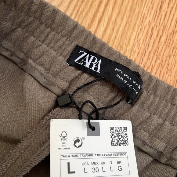 New! Zara large high waist wide leg crop pants. - Picture 3 of 9